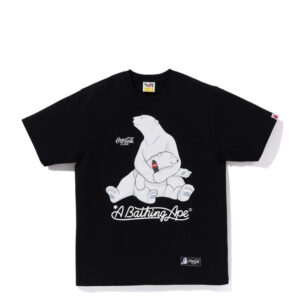 Noxx Чоловіча футболка з принтом Bape A Bathing Ape x Coca-Cola Ape, Чорний Noxx Чоловіча футболка з принтом Bape A Bathing Ape x Coca-Cola Ape, Чорний