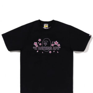 Noxx Чоловіча футболка з принтом Bape A Bathing Ape Sakura, Чорний Noxx Чоловіча футболка з принтом Bape A Bathing Ape Sakura, Чорний