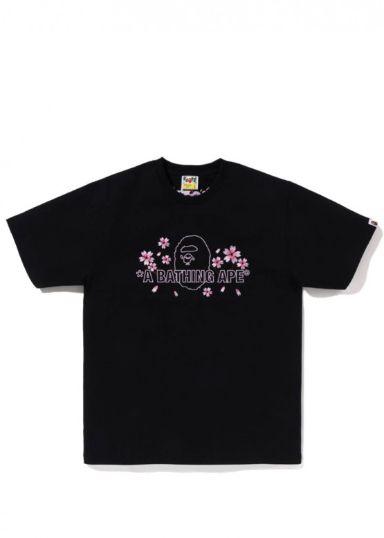 Noxx Чоловіча футболка з принтом Bape A Bathing Ape Sakura, Чорний