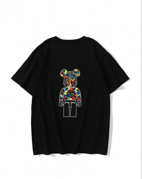 Noxx Чоловіча футболка з принтом Bape Aape by A BATHING APE x Medicom Toy Camo Bear, Чорний Noxx Чоловіча футболка з принтом Bape Aape by A BATHING APE x Medicom Toy Camo Bear, Чорний