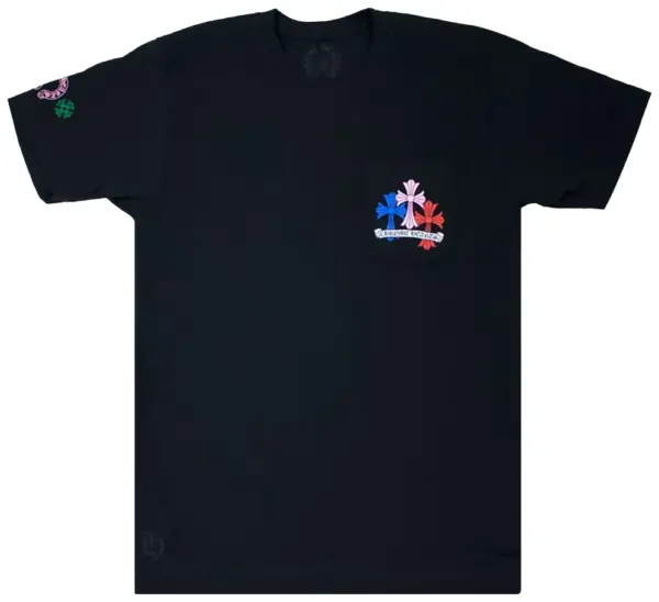 Noxx Чоловіча футболка з принтом Chrome Hearts Cross Cemetery, Чорний Noxx Чоловіча футболка з принтом Chrome Hearts Cross Cemetery, Чорний