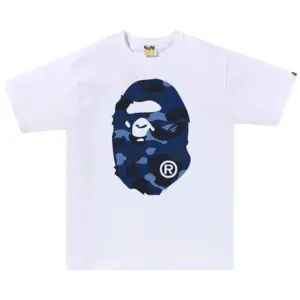 Noxx Чоловіча футболка з принтом BAPE Color Camo Big Ape, Білий Noxx Чоловіча футболка з принтом BAPE Color Camo Big Ape, Білий