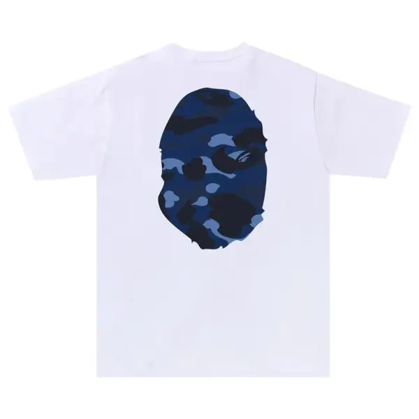 Noxx Чоловіча футболка з принтом BAPE Color Camo Big Ape, Білий Noxx Чоловіча футболка з принтом BAPE Color Camo Big Ape, Білий