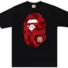 Noxx Чоловіча футболка з принтом BAPE Color Camo Big Ape, Чорний Noxx Чоловіча футболка з принтом BAPE Color Camo Big Ape, Чорний