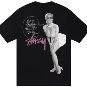 Noxx Чоловіча футболка з принтом Stussy Skate Tough, Чорний Noxx Чоловіча футболка з принтом Stussy Skate Tough, Чорний