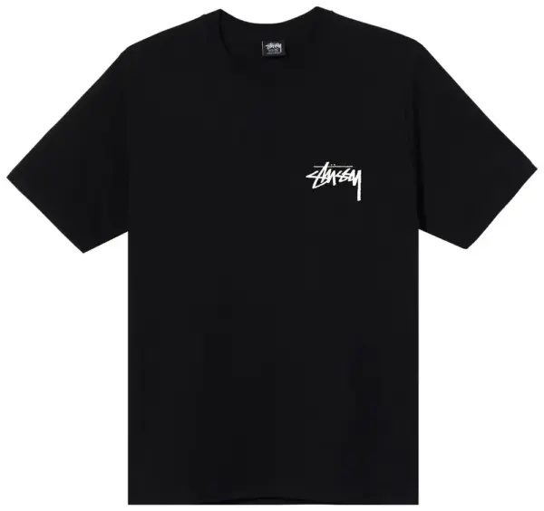 Noxx Чоловіча футболка з принтом Stussy Peace Sign, Чорний Noxx Чоловіча футболка з принтом Stussy Peace Sign, Чорний