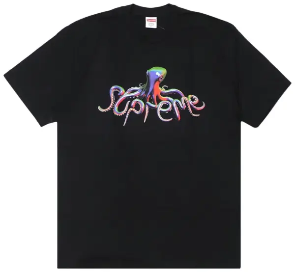 Noxx Чоловіча футболка з принтом Supreme Tentacles, Чорний Noxx Чоловіча футболка з принтом Supreme Tentacles, Чорний