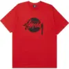 Noxx Чоловіча футболка з принтом Stussy Circle, Червоний Noxx Чоловіча футболка з принтом Stussy Circle, Червоний