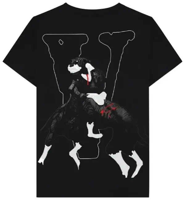 Noxx Чоловіча футболка з принтом Vlone x City Morgue Dog, Чорний Noxx Чоловіча футболка з принтом Vlone x City Morgue Dog, Чорний