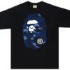 Noxx Чоловіча футболка з принтом BAPE Color Camo Big Ape, Чорний Noxx Чоловіча футболка з принтом BAPE Color Camo Big Ape, Чорний