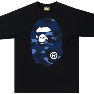 Noxx Чоловіча футболка з принтом BAPE Color Camo Big Ape, Чорний Noxx Чоловіча футболка з принтом BAPE Color Camo Big Ape, Чорний