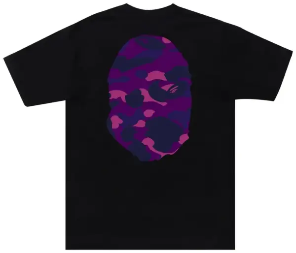 Noxx Чоловіча футболка з принтом BAPE Color Camo Big Ape, Чорний Noxx Чоловіча футболка з принтом BAPE Color Camo Big Ape, Чорний