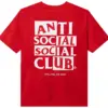 Noxx Чоловіча футболка з принтом Anti Social Social Club Kkoch ASSC, Червоний Noxx Чоловіча футболка з принтом Anti Social Social Club Kkoch ASSC, Червоний