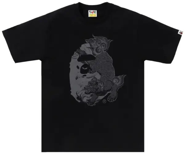 Noxx Чоловіча футболка з принтом BAPE Japanese Tattoo Big Ape, Чорний Noxx Чоловіча футболка з принтом BAPE Japanese Tattoo Big Ape, Чорний