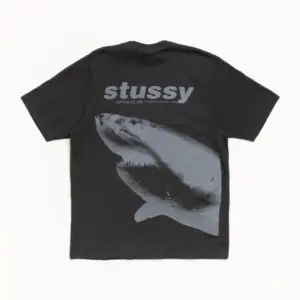 Noxx Чоловіча футболка з принтом Stussy, Чорний Noxx Чоловіча футболка з принтом Stussy, Чорний