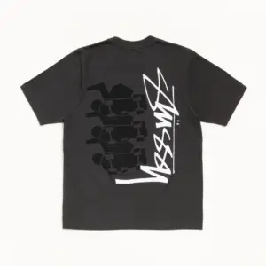 Noxx Чоловіча футболка з принтом Stussy, Чорний Noxx Чоловіча футболка з принтом Stussy, Чорний