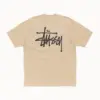Noxx Чоловіча футболка з принтом Stussy, Бежевий Noxx Чоловіча футболка з принтом Stussy, Бежевий