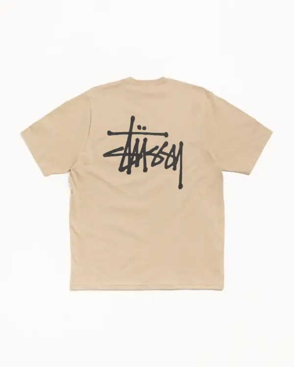Noxx Чоловіча футболка з принтом Stussy, Бежевий Noxx Чоловіча футболка з принтом Stussy, Бежевий