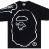 Noxx Чоловіча футболка з принтом BAPE x Joshua Vides Ape , Чорний Noxx Чоловіча футболка з принтом BAPE x Joshua Vides Ape , Чорний