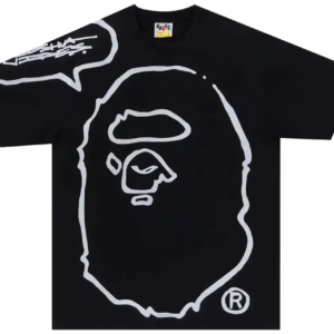 Noxx Чоловіча футболка з принтом BAPE x Joshua Vides Ape , Чорний Noxx Чоловіча футболка з принтом BAPE x Joshua Vides Ape , Чорний