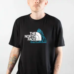 Noxx Чоловіча футболка The North Face - Mountain Foundation TNF, Чорний Noxx Чоловіча футболка The North Face - Mountain Foundation TNF, Чорний