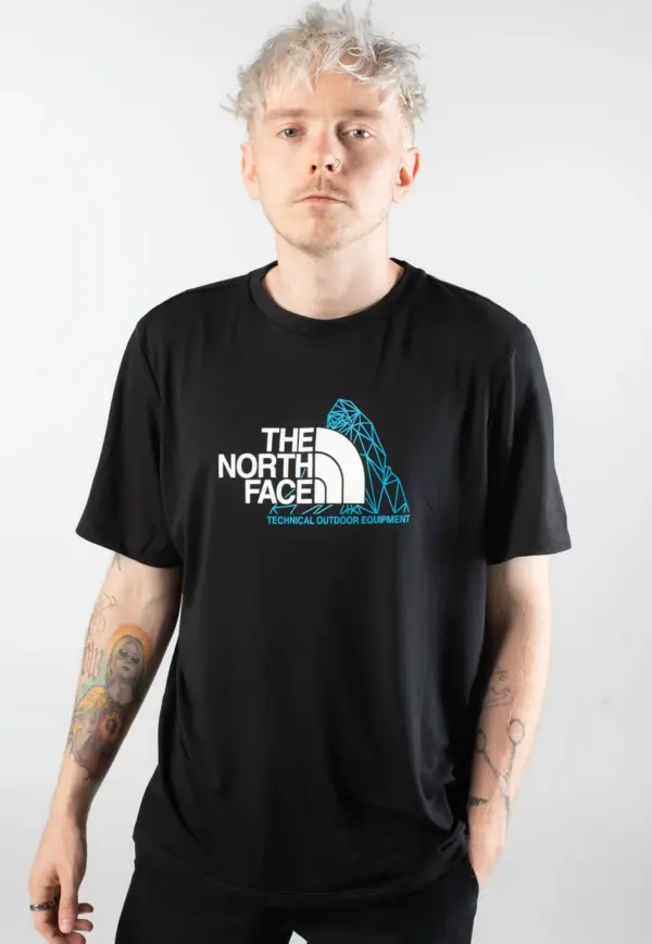 Noxx Чоловіча футболка The North Face - Mountain Foundation TNF, Чорний Noxx Чоловіча футболка The North Face - Mountain Foundation TNF, Чорний
