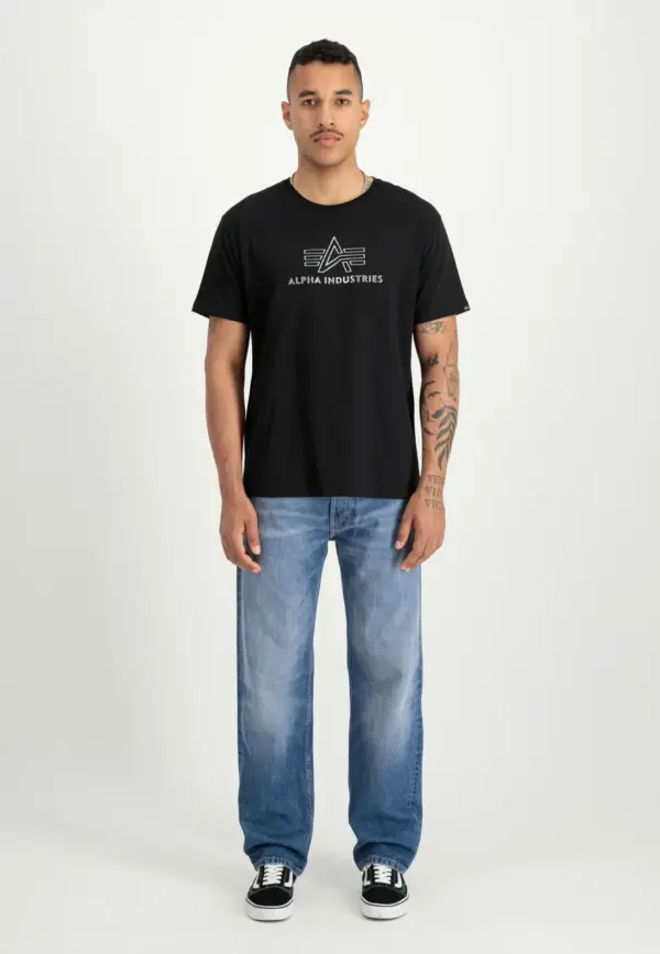 Noxx Чоловіча футболка Alpha Industries - Basic T TPU/Chrome, Чорний