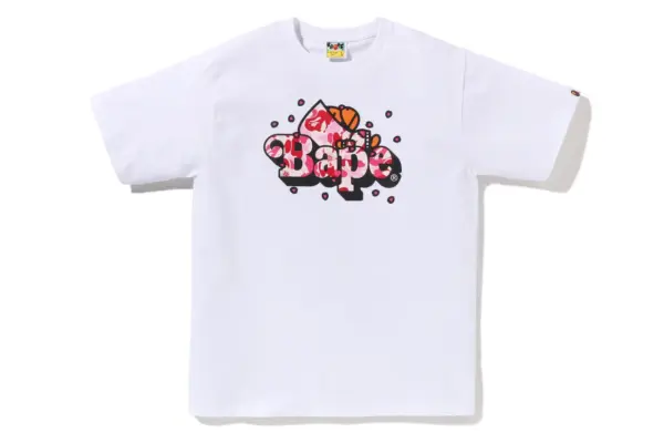 Noxx Чоловіча футболка з принтом Bape ABC SAKURA CAMO BABY MILO® CROPPED, Чорний Noxx Чоловіча футболка з принтом Bape ABC SAKURA CAMO BABY MILO® CROPPED, Чорний