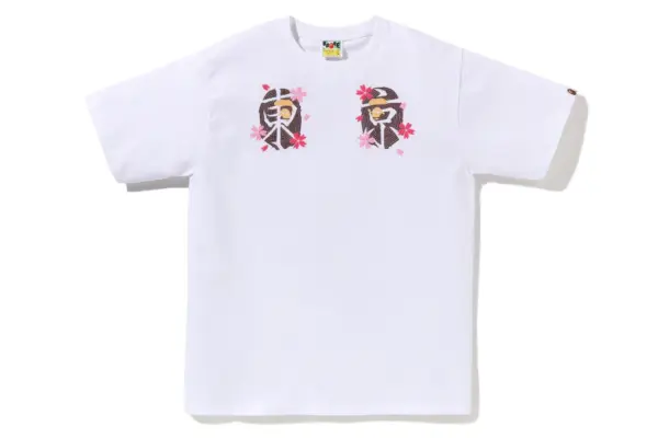 Noxx Чоловіча футболка з принтом Bape SAKURA APE HEAD, Чорний Noxx Чоловіча футболка з принтом Bape SAKURA APE HEAD, Чорний