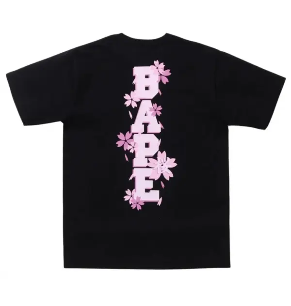 Noxx Чоловіча футболка з принтом Bape Sakura Photo Ape, Білий Noxx Чоловіча футболка з принтом Bape Sakura Photo Ape, Білий