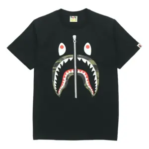Noxx Чоловіча футболка з принтом A Bathing Ape, Чорний Noxx Чоловіча футболка з принтом A Bathing Ape, Чорний