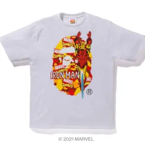 Noxx Чоловіча футболка з принтом BAPE® MARVEL CAMO IRON MAN, Чорний Noxx Чоловіча футболка з принтом BAPE® MARVEL CAMO IRON MAN, Чорний
