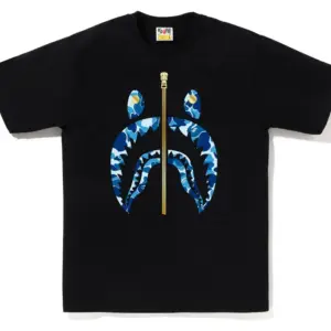 Noxx Чоловіча футболка з принтом BAPE ABC CAMO SHARK, Чорний Noxx Чоловіча футболка з принтом BAPE ABC CAMO SHARK, Чорний
