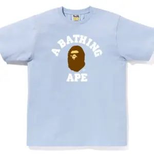 Noxx Чоловіча футболка з принтом BAPE COLLEGE , Блакитний Noxx Чоловіча футболка з принтом BAPE COLLEGE , Блакитний