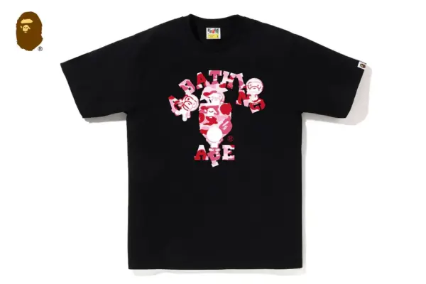 Noxx Чоловіча футболка з принтом BAPE ABC CAMO COLLEGE MILO, Чорний