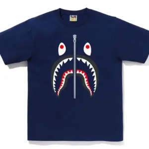 Noxx Чоловіча футболка з принтом BAPE SHARK , Темно-синій Noxx Чоловіча футболка з принтом BAPE SHARK , Темно-синій