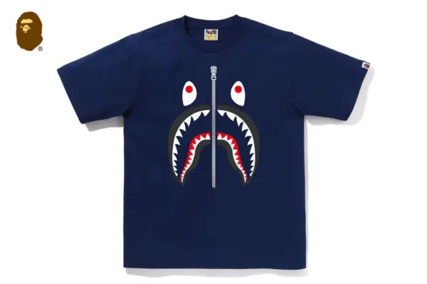 Noxx Чоловіча футболка з принтом BAPE SHARK , Темно-синій Noxx Чоловіча футболка з принтом BAPE SHARK , Темно-синій