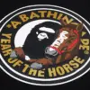 Noxx Чоловіча футболка з принтом BAPE YEAR OF THE HORSE, Чорний Noxx Чоловіча футболка з принтом BAPE YEAR OF THE HORSE, Чорний