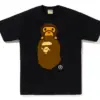 Noxx Чоловіча футболка з принтом BAPE MILO ON APE HEAD, Чорний Noxx Чоловіча футболка з принтом BAPE MILO ON APE HEAD, Чорний