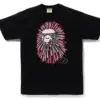 Noxx Чоловіча футболка з принтом BAPE FIREWORK APE HEAD v2, Чорний Noxx Чоловіча футболка з принтом BAPE FIREWORK APE HEAD v2, Чорний