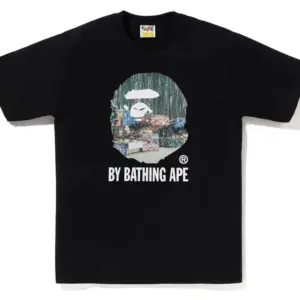 Noxx Чоловіча футболка з принтом BAPE YATAI BY BATHING APE, Чорний Noxx Чоловіча футболка з принтом BAPE YATAI BY BATHING APE, Чорний