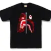 Noxx Чоловіча футболка з принтом BAPE COLOR CAMO TIGER SHARK, Чорний Noxx Чоловіча футболка з принтом BAPE COLOR CAMO TIGER SHARK, Чорний