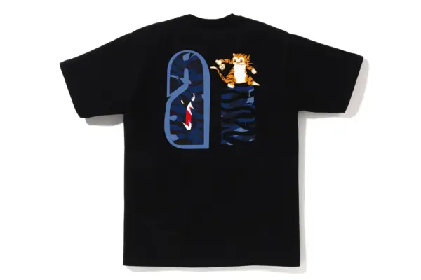 Noxx Чоловіча футболка з принтом BAPE COLOR CAMO TIGER SHARK, Чорний Noxx Чоловіча футболка з принтом BAPE COLOR CAMO TIGER SHARK, Чорний