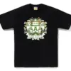 Noxx Чоловіча футболка з принтом BAPE CHECK UNIVERSITY EMBLEM, Чорний Noxx Чоловіча футболка з принтом BAPE CHECK UNIVERSITY EMBLEM, Чорний