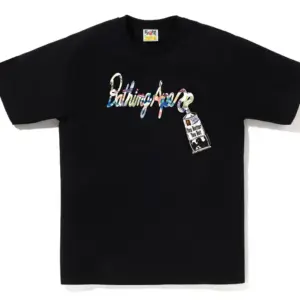 Noxx Чоловіча футболка з принтом BAPE ART CAMO PAINT TUBE, Чорний Noxx Чоловіча футболка з принтом BAPE ART CAMO PAINT TUBE, Чорний
