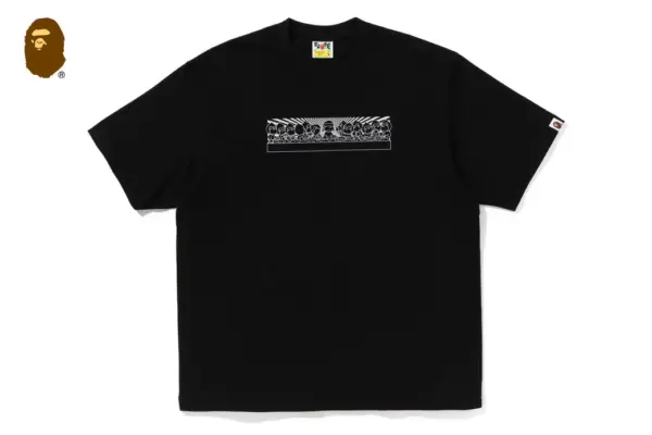 Noxx Чоловіча футболка з принтом BAPE BABY MILO GRAPHIC, Чорний Noxx Чоловіча футболка з принтом BAPE BABY MILO GRAPHIC, Чорний