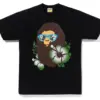 Noxx Чоловіча футболка з принтом BAPE ABC RESORT CAMO APE HEAD, Чорний Noxx Чоловіча футболка з принтом BAPE ABC RESORT CAMO APE HEAD, Чорний
