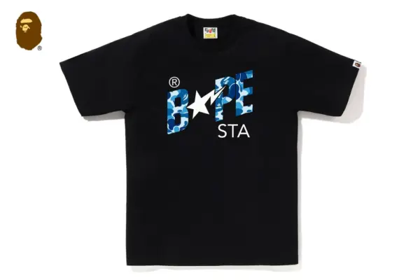 Noxx Чоловіча футболка з принтом BAPE ABC CAMO BAPE STA, Чорний