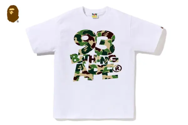 Noxx Чоловіча футболка з принтом BAPE ABC CAMO 93 BATHING APE, Білий