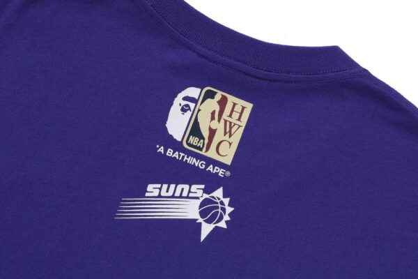 Noxx Чоловіча футболка з принтом BAPE X M&N NBA PHOENIX SUNS, Фіолетовий